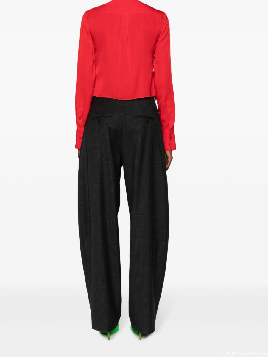 Affordable Stella pussy-bow McCartney Women cropped collar shirt 0810